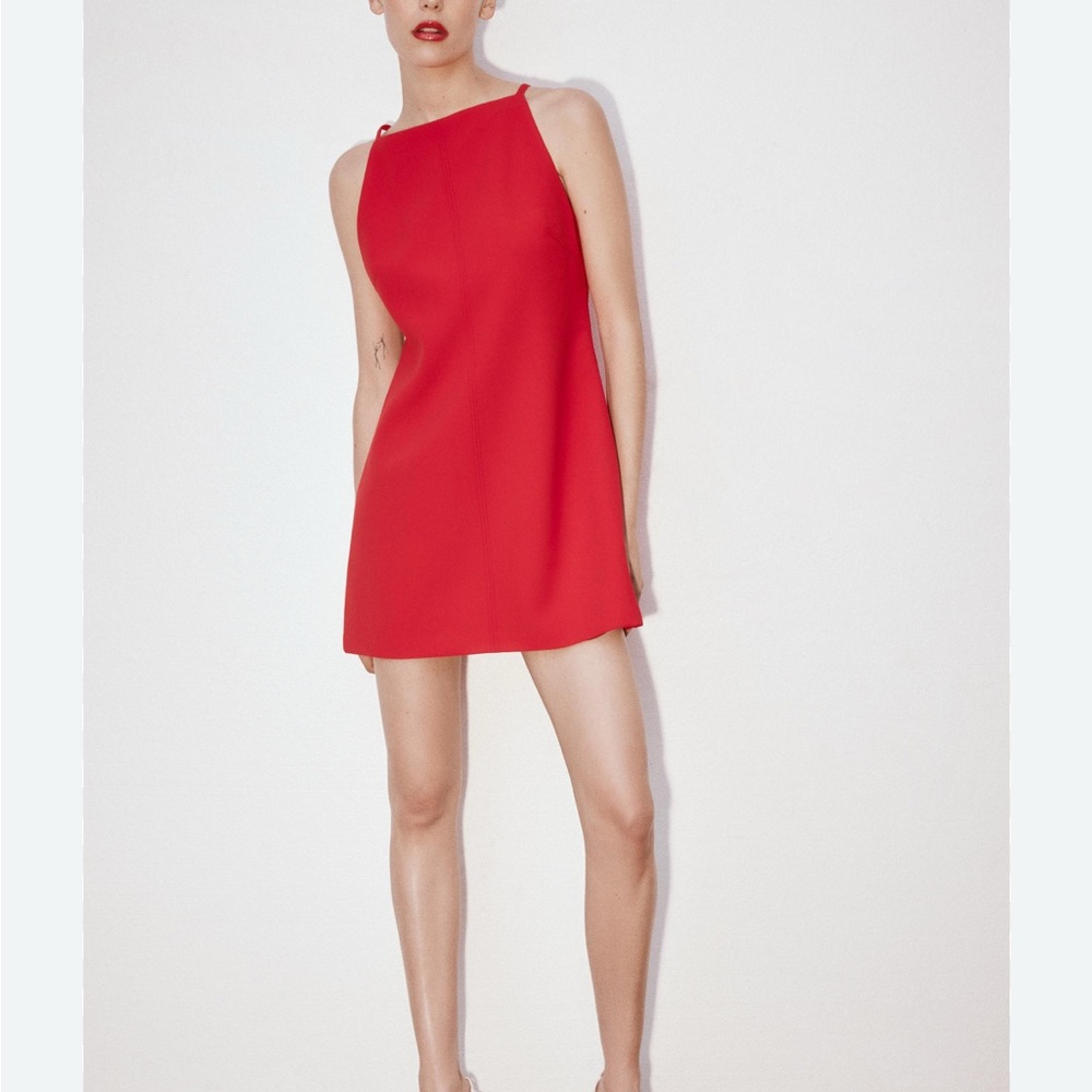 Zara collection Vibrant Red Mini Dress